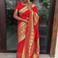 Trendy Saree Silk Red Weaving Saree