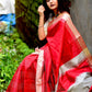 Trendy Saree Raw Silk Red Weaving Saree