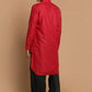 Kurta Pyjama Cotton Red Plain Mens