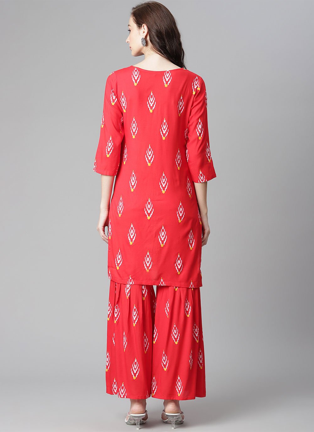 Casual Kurti Cotton Red Print Kurtis