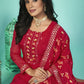 Salwar Suit Organza Red Diamond Salwar Kameez