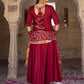 Pant Style Suit Rayon Red Digital Print Salwar Kameez