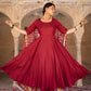 Pant Style Suit Rayon Red Digital Print Salwar Kameez