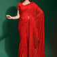 Contemporary Georgette Red Diamond Saree