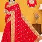 Contemporary Georgette Red Embroidered Saree