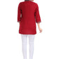 Designer Kurti Viscose Red Embroidered Kurtis