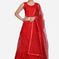 Lehenga Choli Net Red Embroidered Lehenga Choli