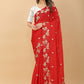 Contemporary Rangoli Silk Red Embroidered Saree