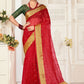 Trendy Saree Organza Red Embroidered Saree