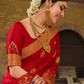 Trendy Saree Satin Silk Red Patch Border Saree