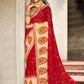 Classic Faux Chiffon Red Print Saree
