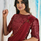 Trendy Saree Faux Crepe Red Fancy Work Saree
