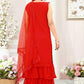 Salwar Suit Faux Georgette Red Embroidered Salwar Kameez