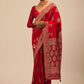 Trendy Saree Art Banarasi Silk Red Woven Saree