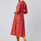 Designer Kurti Cotton Red Print Kurtis