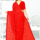 Classic Georgette Silk Red Patch Border Saree