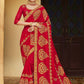 Trendy Saree Vichitra Silk Red Diamond Saree