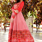 Designer Gown Pashnima Silk Red Foil Print Gown
