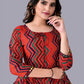 Party Wear Kurti Rayon Red Foil Print Kurtis