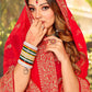 Classic Georgette Red Embroidered Saree