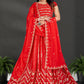 Lehenga Choli Georgette Red Embroidered Lehenga Choli