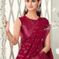 Contemporary Georgette Red Fancy Work Saree
