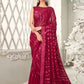 Contemporary Georgette Red Fancy Work Saree