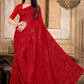 Contemporary Georgette Red Sequins Saree