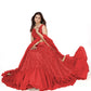 A Line Lehenga Georgette Red Embroidered Lehenga Choli