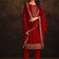 Salwar Suit Georgette Red Embroidered Salwar Kameez
