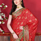 Trendy Saree Katan Silk Red Patch Border Saree