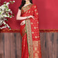 Trendy Saree Katan Silk Red Patch Border Saree