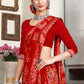 Classic Satin Red Lace Saree