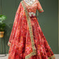 Lehenga Choli Organza Red Embroidered Lehenga Choli