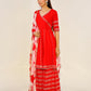 Sharara Set Rayon Red Lace Salwar Kameez