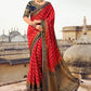 Trendy Saree Fancy Fabric Red Embroidered Saree