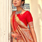 Traditional Saree Banarasi Silk Red Weaving Saree