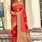 Traditional Saree Banarasi Silk Red Weaving Saree