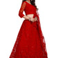 A Line Lehenga Net Red Embroidered Lehenga Choli