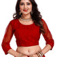 A Line Lehenga Net Red Embroidered Lehenga Choli