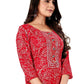 Casual Kurti Rayon Viscose Red Foil Print Kurtis