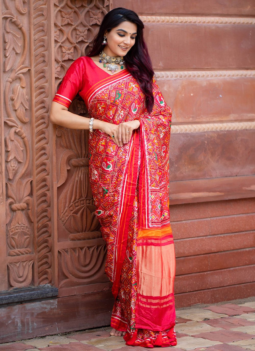 Classic Patola Silk Red Patola Print Saree