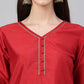 Trendy Suit Faux Crepe Red Plain Salwar Kameez