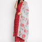 Straight Salwar Suit Cotton Red Print Salwar Kameez