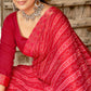Classic Georgette Red Print Saree