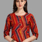 Party Wear Kurti Rayon Red Print Kurtis