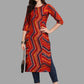 Party Wear Kurti Rayon Red Print Kurtis