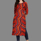 Party Wear Kurti Rayon Red Print Kurtis