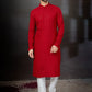 Kurta Pyjama Rayon Red Lucknowi Work Mens