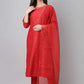 Salwar Suit Chinon Red Embroidered Salwar Kameez